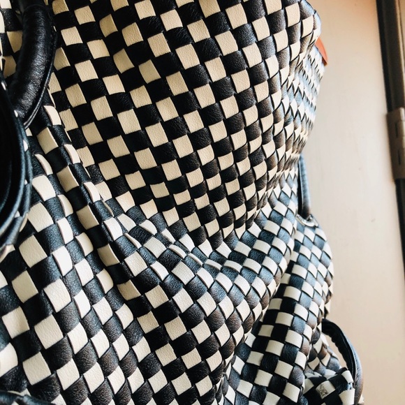 Checkered handbag black and white - Picture 3 of 5